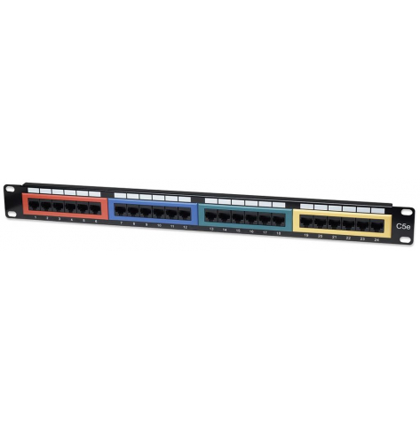 Intellinet Patch panel UTP Kat5e 24-porty RJ45 19" 1U z kolorowymi modułami