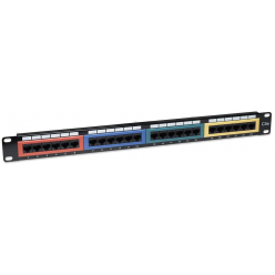 Intellinet Patch panel UTP Kat5e 24-porty RJ45 19" 1U z kolorowymi modułami