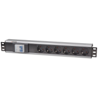 Listwa zasilająca Intellinet rack 19'' 1.5U 250V/16A 6x Schuko 1,6m włącznik ins