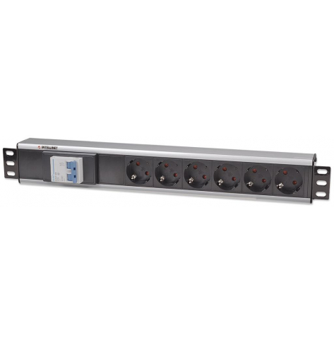 Listwa zasilająca Intellinet rack 19'' 1.5U 250V/16A 6x Schuko 1,6m włącznik ins