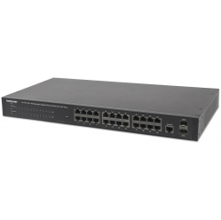 Switch zarządzalny Intellinet Gigabit 24-porty 10/100/1000 2 porty SFP PoE/PoE+