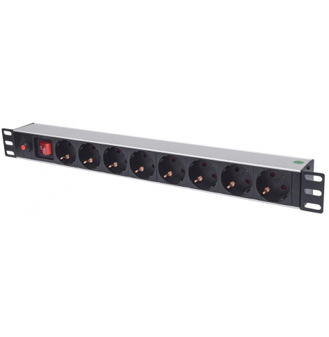 Listwa zasilająca Intellinet rack 19'' 1U 250V/16A 8x Schuko 3m włącznik