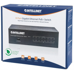 Switch Intellinet 561204 Gigabit 8x 10/100/1000 Mbps RJ45 PoE/PoE+ 802.3at/af 60W VLAN