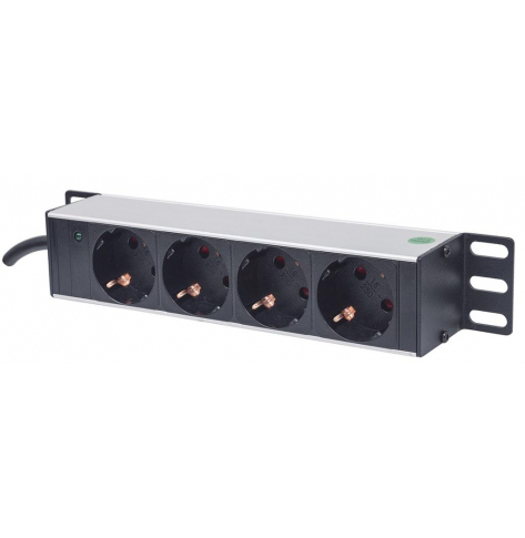 Listwa zasilająca Intellinet rack 10'' 1U 250V/15A 4x Schuko kabel 1,8m