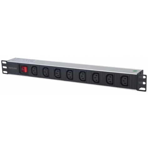 Listwa zasilająca Intellinet rack 19'' 1U  110V - 250V/10A 8 gniazd C13 kabel 2m