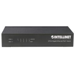 Switch Intellinet 561228 Gigabit PoE+ 5x RJ45 60W Desktop Metal Case