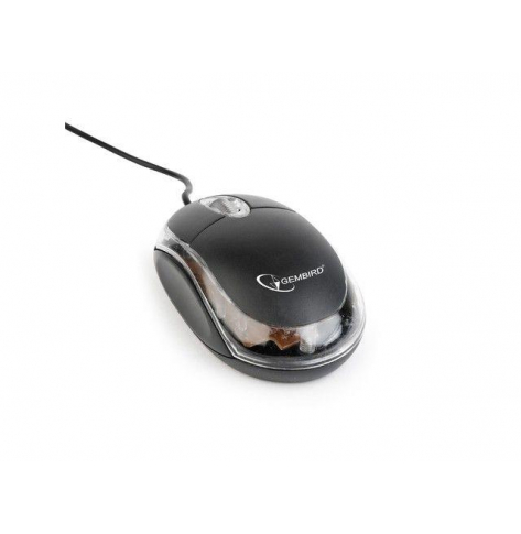 Mysz Gembird 1000 DPI czarna/przezroczysta
