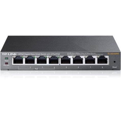 Switch Smart TP-Link TL-SG108PE 8-portów - 4 porty 10/100/1000 PoE 4 porty 10/100/1000