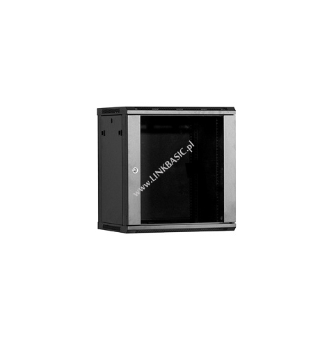 Szafa serwerowa Linkbasic 19'' 6U 600x450mm czarna  drzwi przednie szklane 
