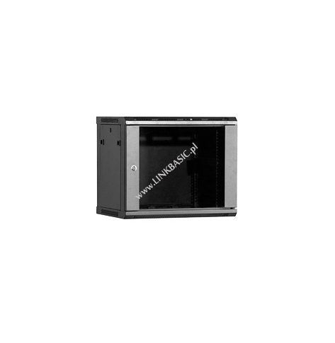 Szafa serwerowa Linkbasic 19'' 9U 600x450mm czarna  drzwi przednie szklane 