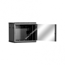 Szafa serwerowa Linkbasic 19'' 9U 600x450mm czarna  drzwi przednie szklane 