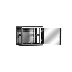 Szafa serwerowa Linkbasic 19'' 9U 600x450mm czarna  drzwi przednie szklane 
