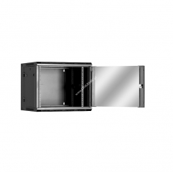 Szafa serwerowa Linkbasic dwusekcyjna 19'' 9U 600x550mm czarna drzwi szklane 