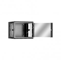 Szafa serwerowa Linkbasic dwusekcyjna 19'' 9U 600x550mm czarna drzwi szklane 