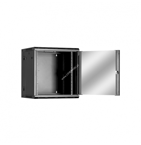 Szafa serwerowa Linkbasic dwusekcyjna 19'' 12U 600x550mm czarna drzwi szklane