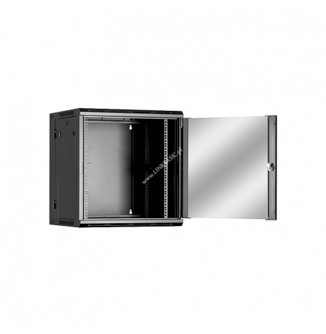 Szafa serwerowa Linkbasic dwusekcyjna 19'' 12U 600x550mm czarna drzwi szklane