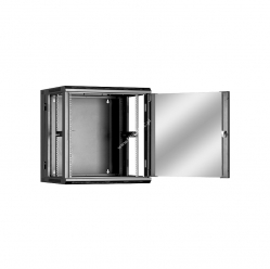 Szafa serwerowa Linkbasic dwusekcyjna 19'' 12U 600x550mm czarna drzwi szklane