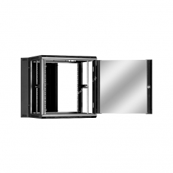 Szafa serwerowa Linkbasic dwusekcyjna 19'' 12U 600x550mm czarna drzwi szklane