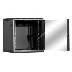 Szafa serwerowa Linkbasic 19'' 15U 600x450mm czarna  drzwi przednie szklane 