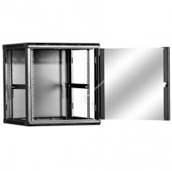Szafa serwerowa Linkbasic 19'' 15U 600x450mm czarna  drzwi przednie szklane 