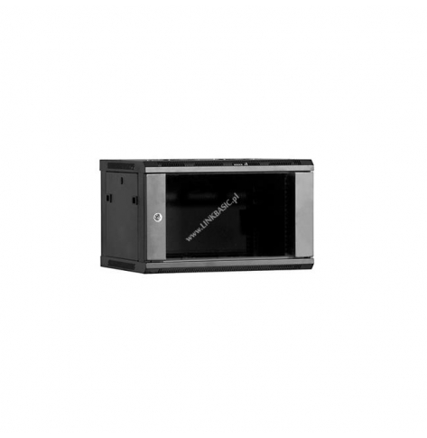 Szafa serwerowa Linkbasic 19'' 6U 600x600mm czarna  drzwi przednie szklane 