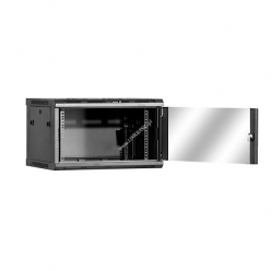 Szafa serwerowa Linkbasic 19'' 6U 600x600mm czarna  drzwi przednie szklane 