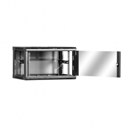 Szafa serwerowa Linkbasic 19'' 6U 600x600mm czarna  drzwi przednie szklane 