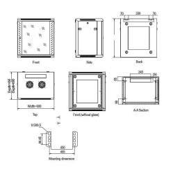 Szafa serwerowa Linkbasic 19'' 6U 600x600mm czarna  drzwi przednie szklane 
