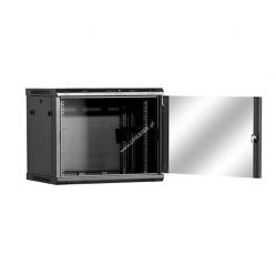 Szafa serwerowa Linkbasic 19'' 9U 600x600mm czarna  drzwi przednie szklane 