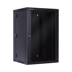 Szafa serwerowa Linkbasic dwusekcyjna 19'' 18U 600x550mm czarna drzwi szklane