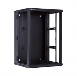 Szafa serwerowa Linkbasic dwusekcyjna 19'' 18U 600x550mm czarna drzwi szklane
