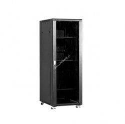 Szafa serwerowa Linkbasic 19'' 37U 800x800mm czarna  drzwi przednie szklane 