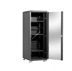 Szafa serwerowa Linkbasic 19'' 37U 800x800mm czarna  drzwi przednie szklane 