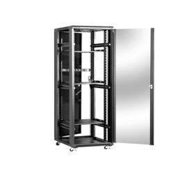 Szafa serwerowa Linkbasic 19'' 37U 800x800mm czarna  drzwi przednie szklane 