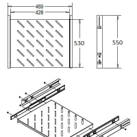Półka wysuwana Linkbasic 530mm 1U do szaf rack 19 800mm szara