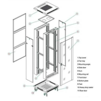 Szafa serwerowa Linkbasic 19'' 42U 800x800mm szara  drzwi perforowane 