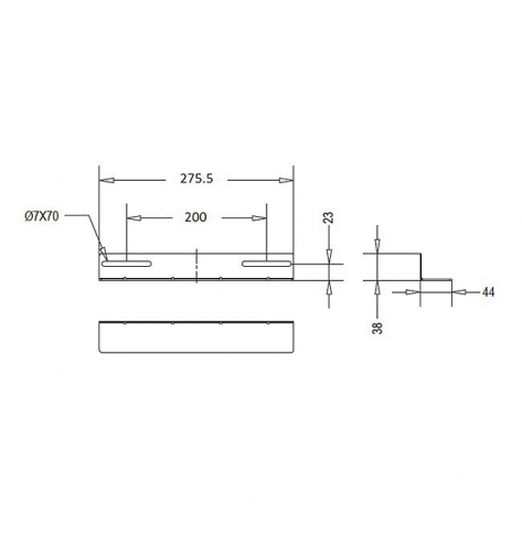 Linkbasic szyna montażowa 275mm do szaf rack 19'' o głęb.i 450mm szara(do 100kg)