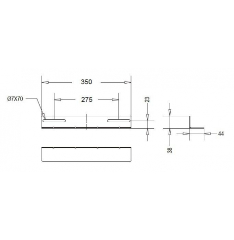 Linkbasic szyna montażowa 350mm do szaf rack 19'' o głęb. 600mm szara(do 100kg)