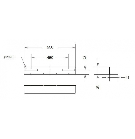 Linkbasic szyna montażowa 550mm do szaf rack 19'' o głęb. 800mm szara(do 100kg)