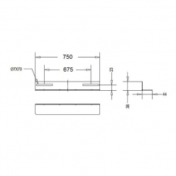 Linkbasic L-rail 700mm for 1000mm depth 19'' rack cabinets grey (up to 100kg)