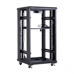 Szafa serwerowa Linkbasic 19'' 22U 600x600mm czarna  drzwi przednie szklane 