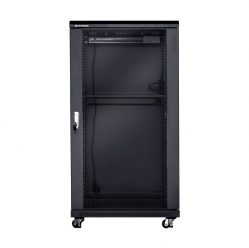 Szafa serwerowa Linkbasic 19'' 22U 600x600mm czarna  drzwi przednie szklane 
