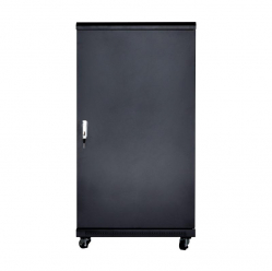 Szafa serwerowa Linkbasic 19'' 22U 600x600mm czarna  drzwi przednie szklane 