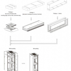 Szafa serwerowa Linkbasic 19'' 22U 600x600mm czarna  drzwi przednie szklane 