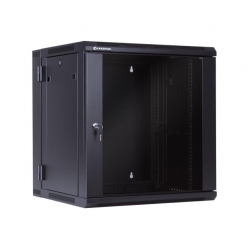 Szafa serwerowa Linkbasic dwusekcyjna 19'' 12U 600x550mm czarn stalowe drzwi 