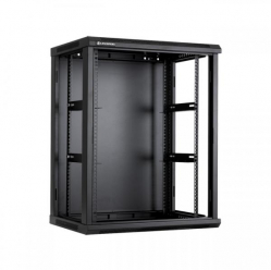 Szafa serwerowa Linkbasic 19'' 18U 600x600mm czarna  drzwi przednie szklane 