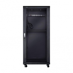 Szafa serwerowa Linkbasic 19'' 37U 600x600mm czarna  drzwi przednie szklane 