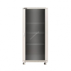 Szafa serwerowa Linkbasic 19'' 42U 600x1000mm szara drzwi przednie szklane 