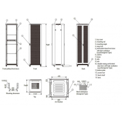 Szafa serwerowa Linkbasic 19'' 47U 800x1000mm czarna  drzwi perforowane 