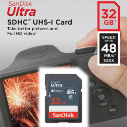 Karta pamięci SanDisk Ultra SDHC 32GB Class 10 UHS-I, Odczyt: do 48MB/s
